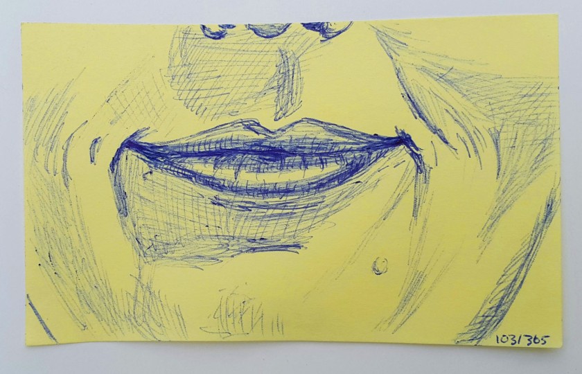 Day103of365_postitnote_drawing_smileselfie